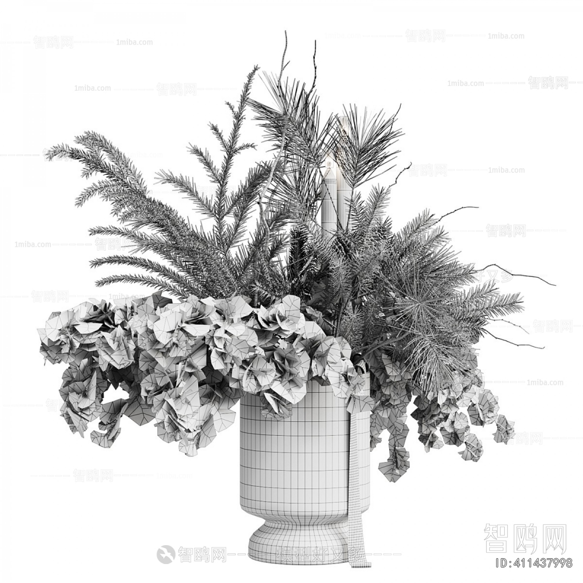 Modern Potted Green Plant