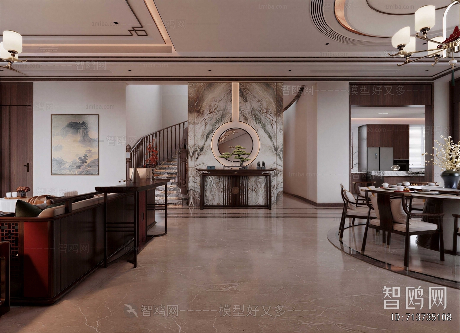 New Chinese Style A Living Room