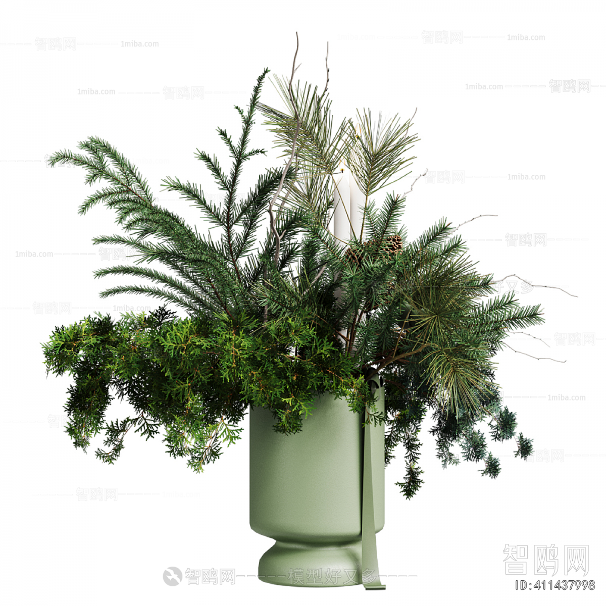 Modern Potted Green Plant