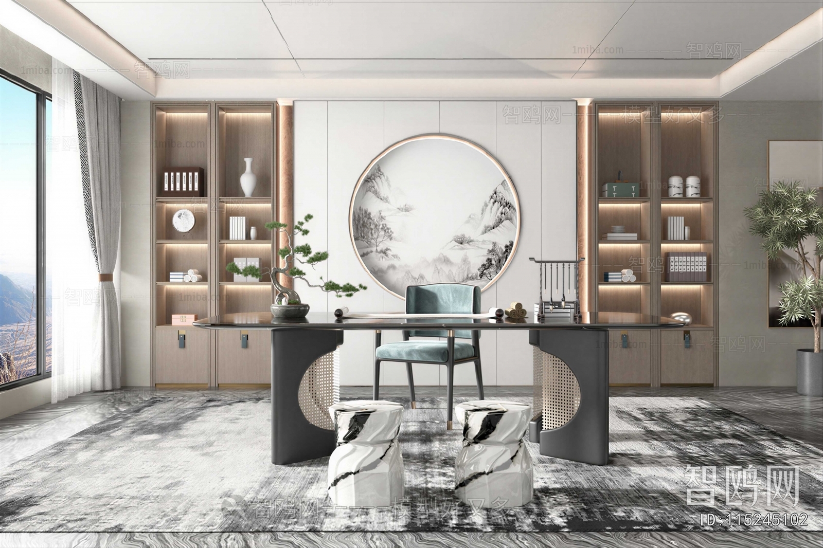 New Chinese Style Study Space