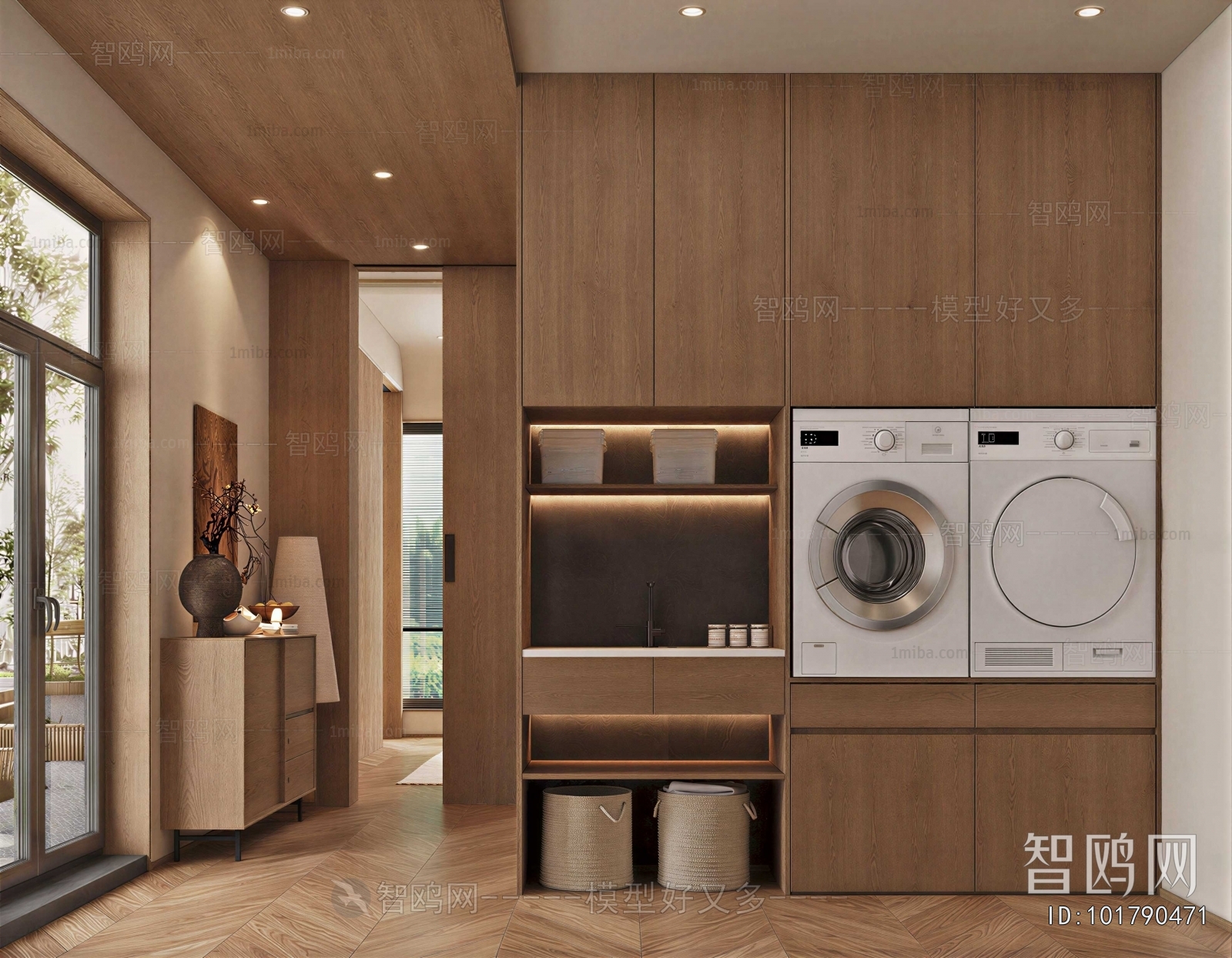 Modern Balcony Laundry Room