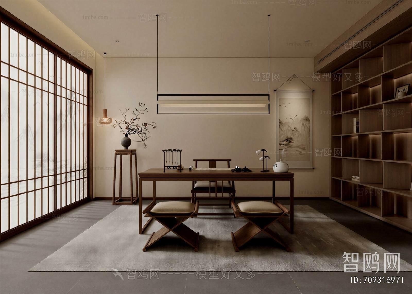 New Chinese Style Study Space