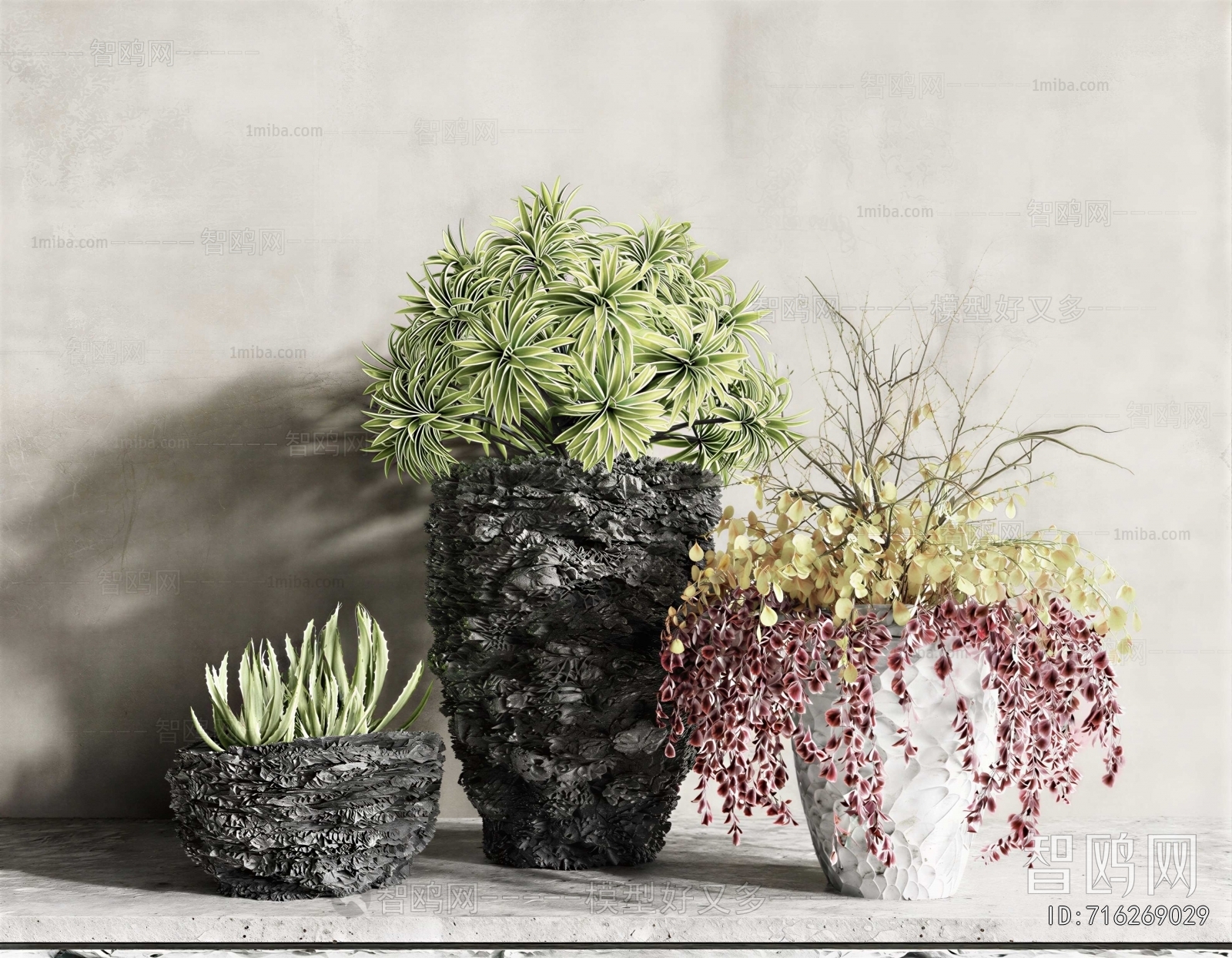 Modern Potted Green Plant