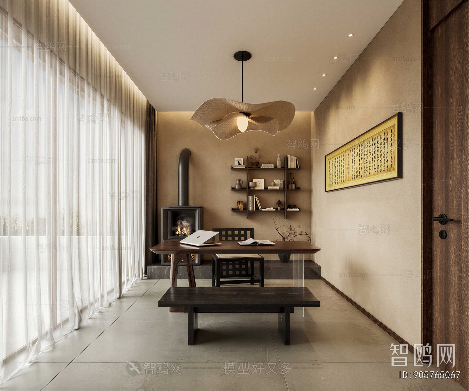 New Chinese Style Study Space