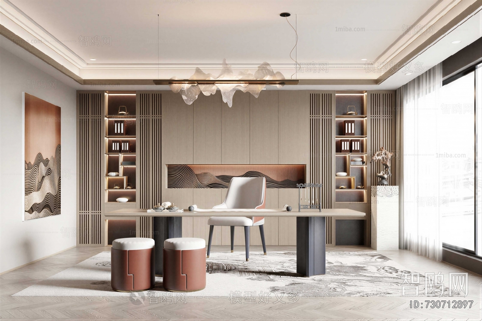 New Chinese Style Study Space