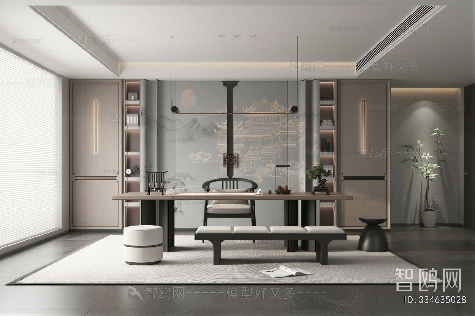 New Chinese Style Study Space