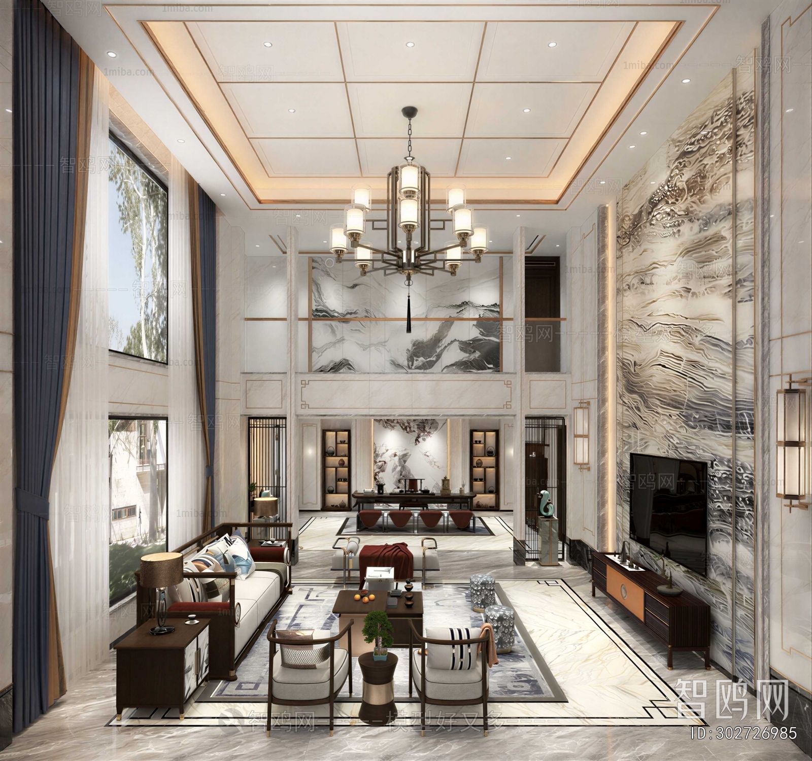 New Chinese Style A Living Room