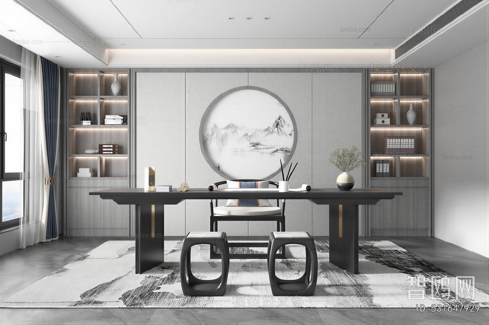 New Chinese Style Study Space