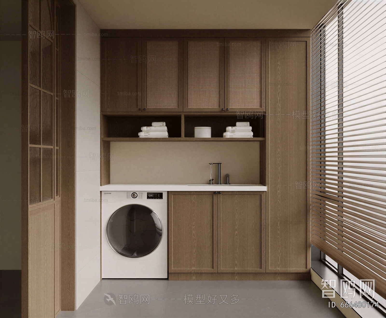 New Chinese Style Balcony Laundry Room