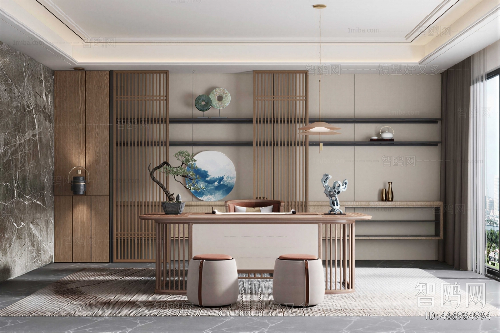 New Chinese Style Study Space