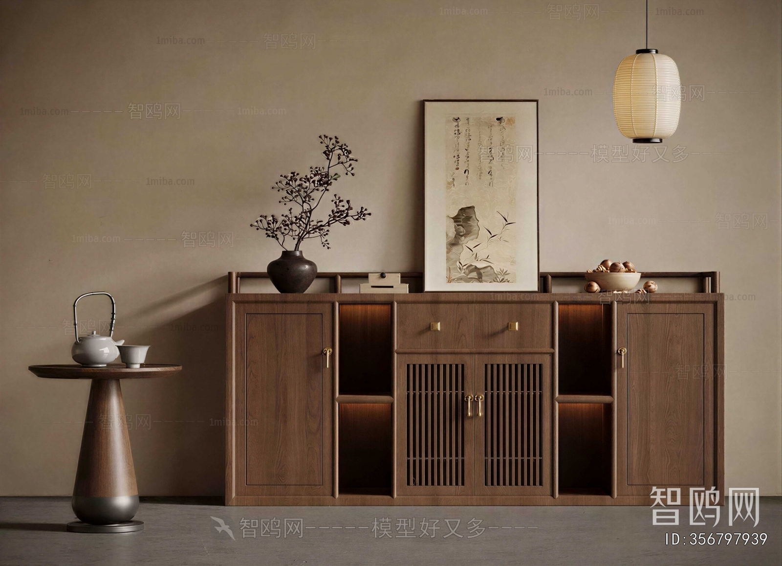 New Chinese Style Side Cabinet