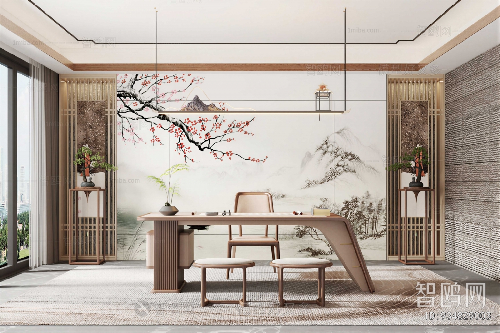 New Chinese Style Study Space