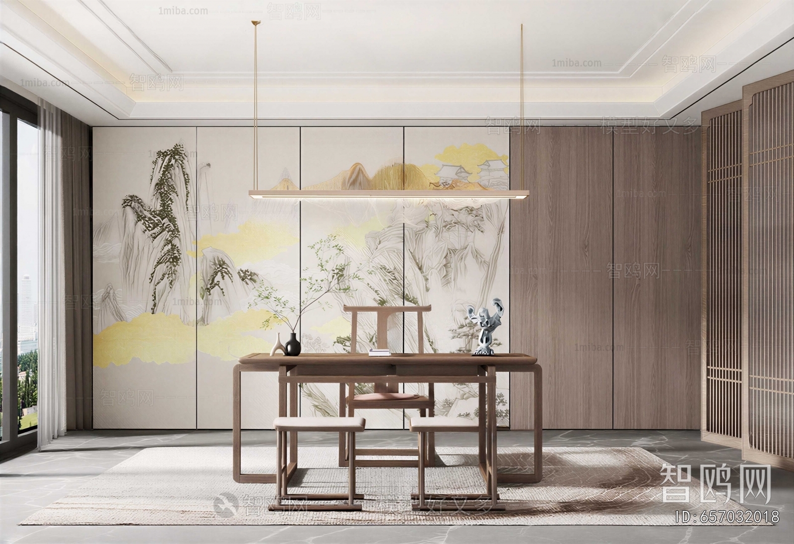 New Chinese Style Study Space