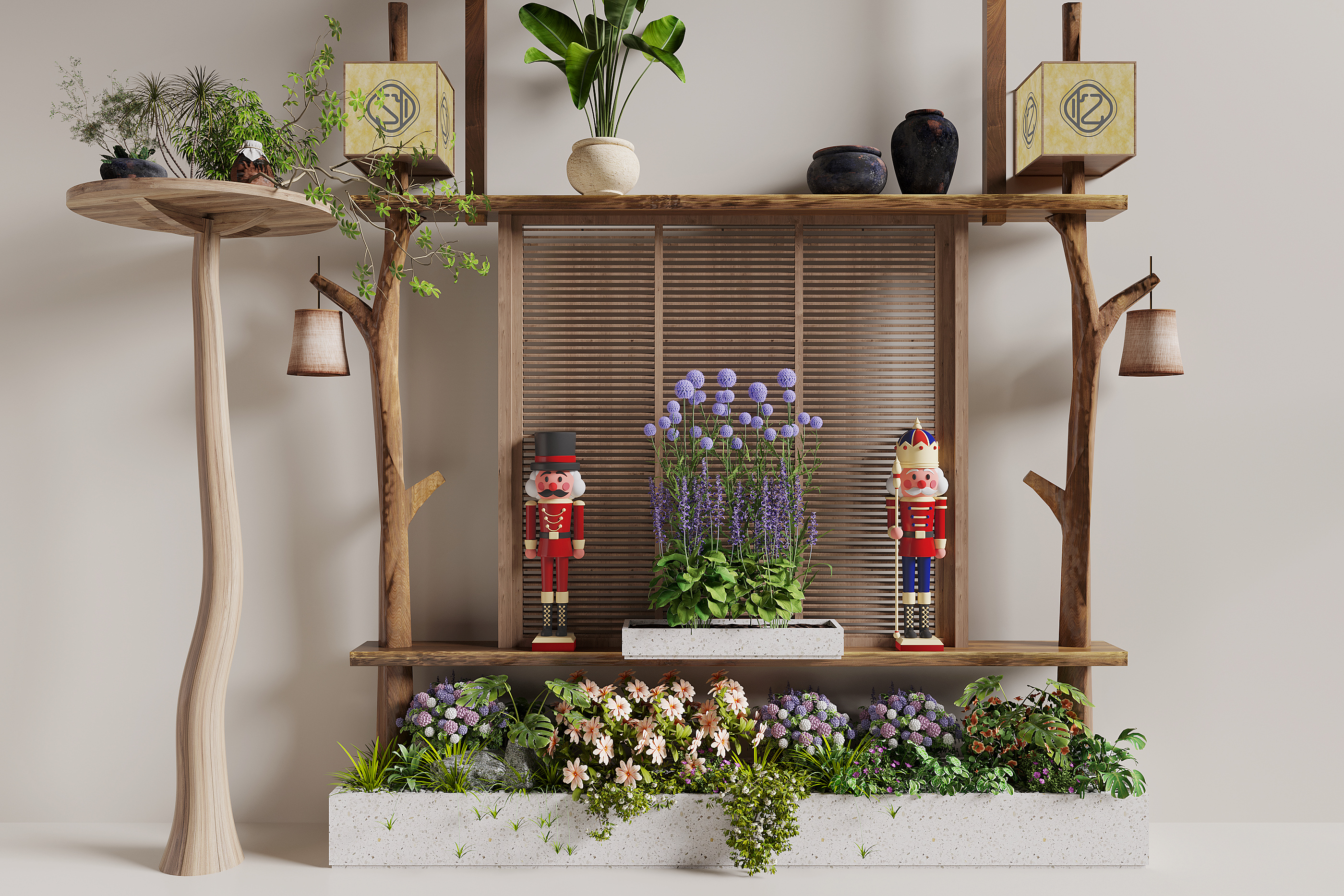 现代景观植物小品su模型下载