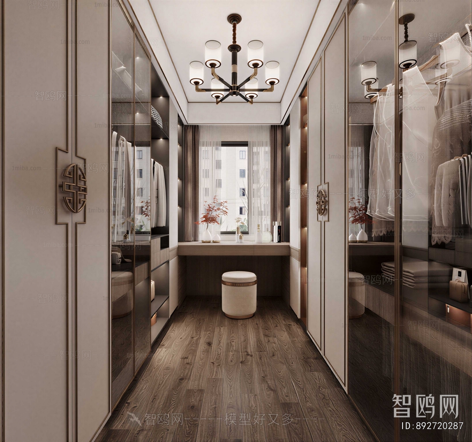 New Chinese Style Clothes Storage Area