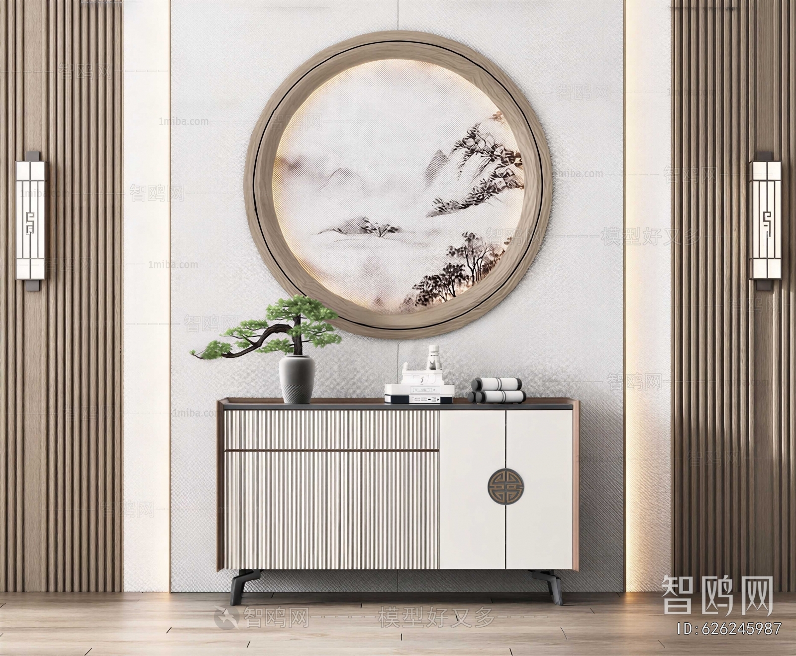 New Chinese Style Entrance Cabinet