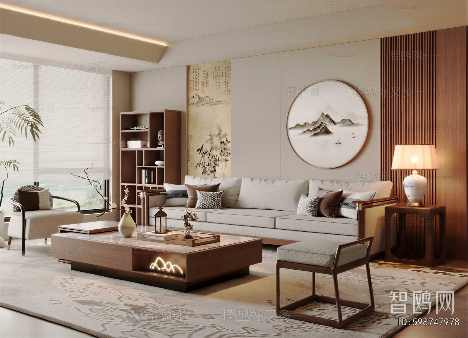 New Chinese Style A Living Room