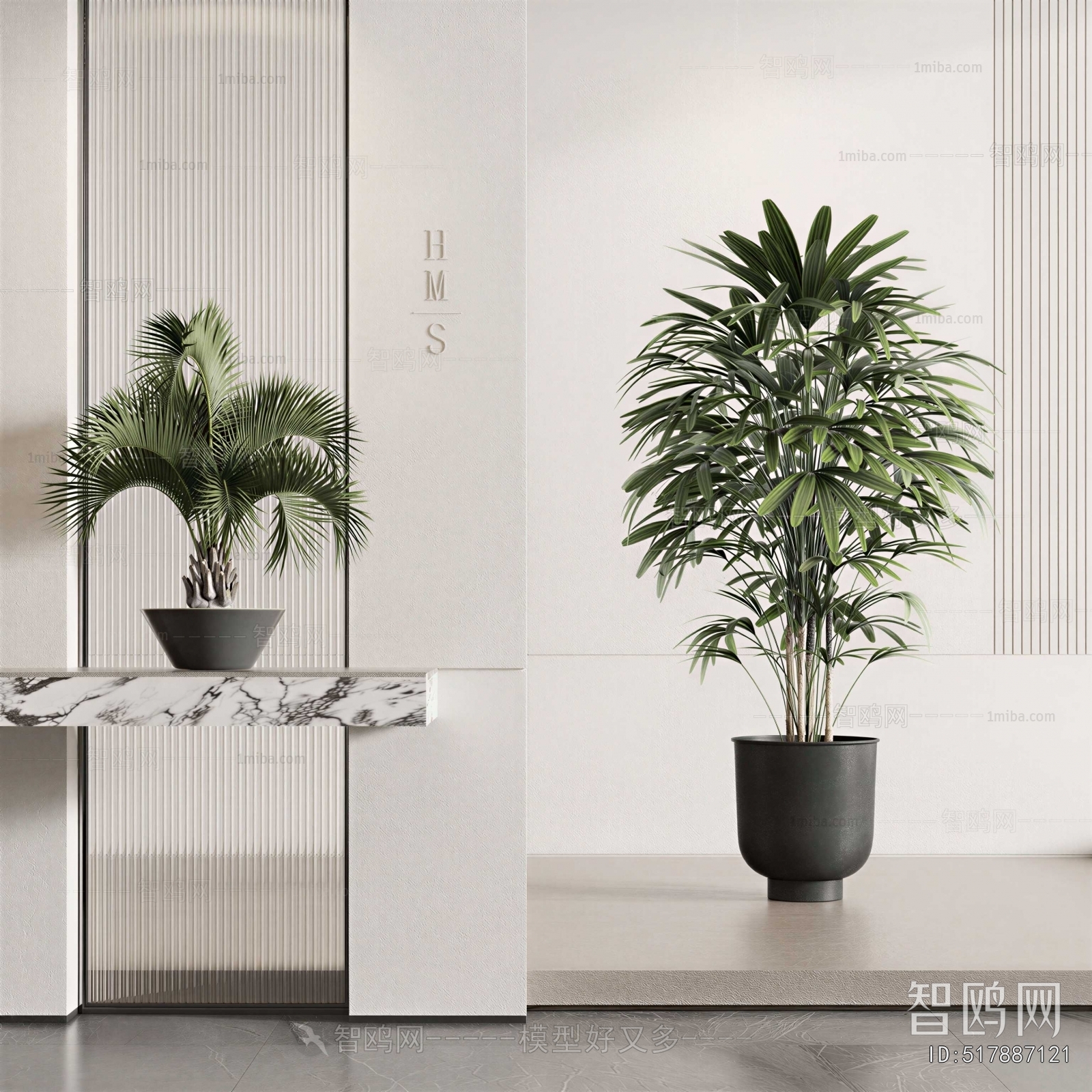 Modern Ground Green Plant Potted Plants