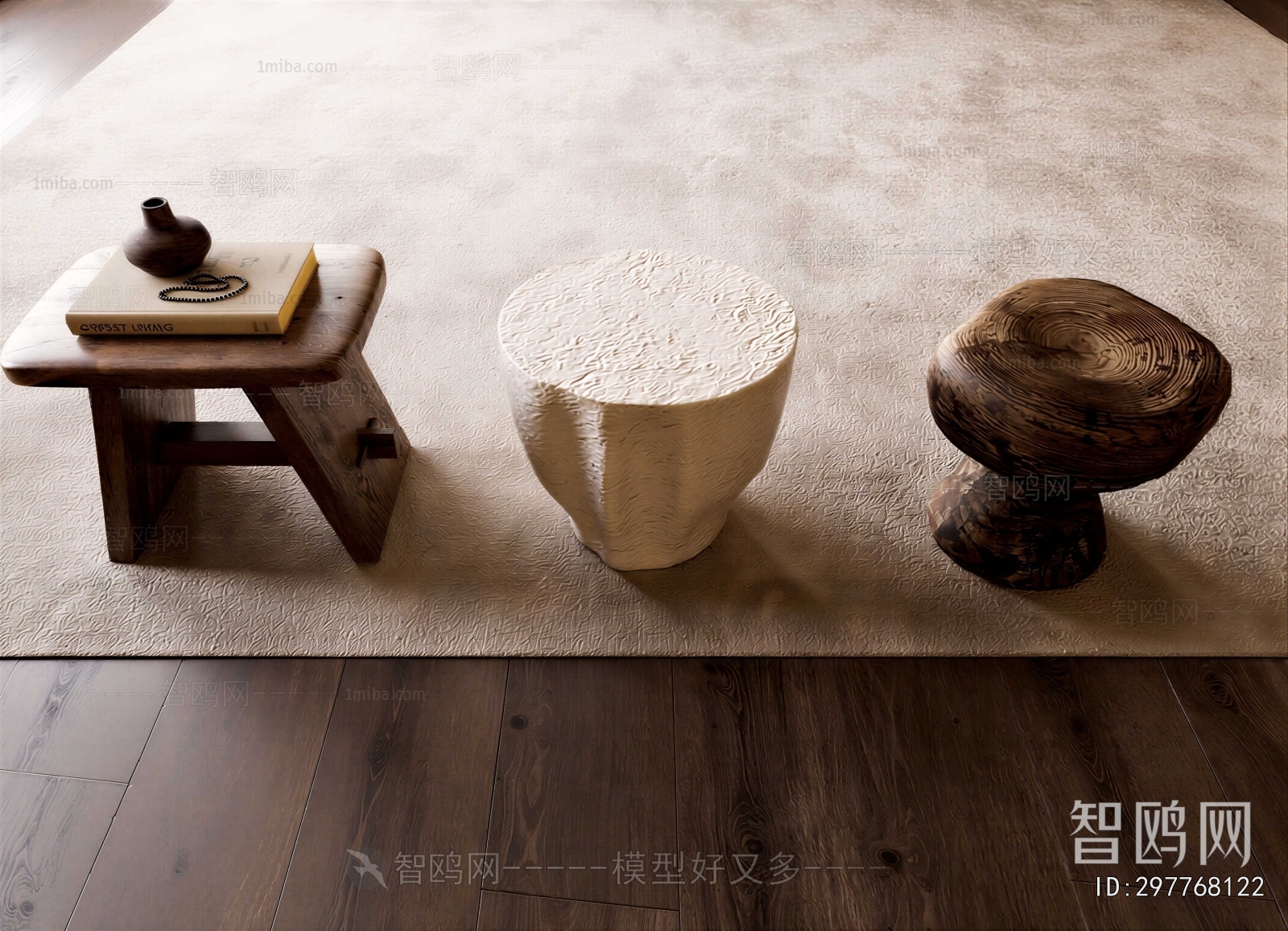 Wabi-sabi Style Stool