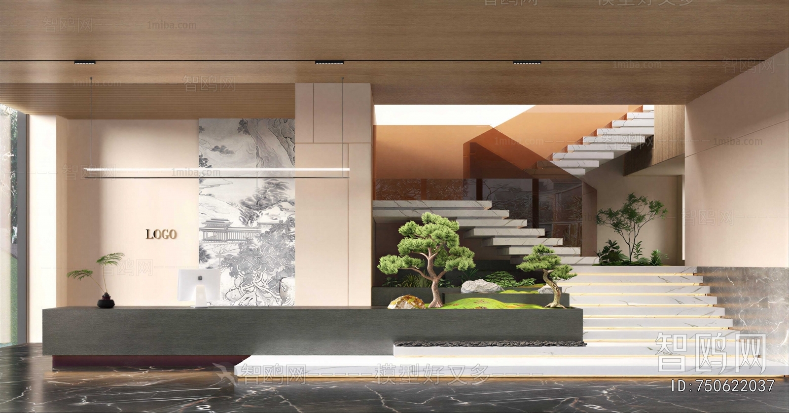 New Chinese Style Office Aisle