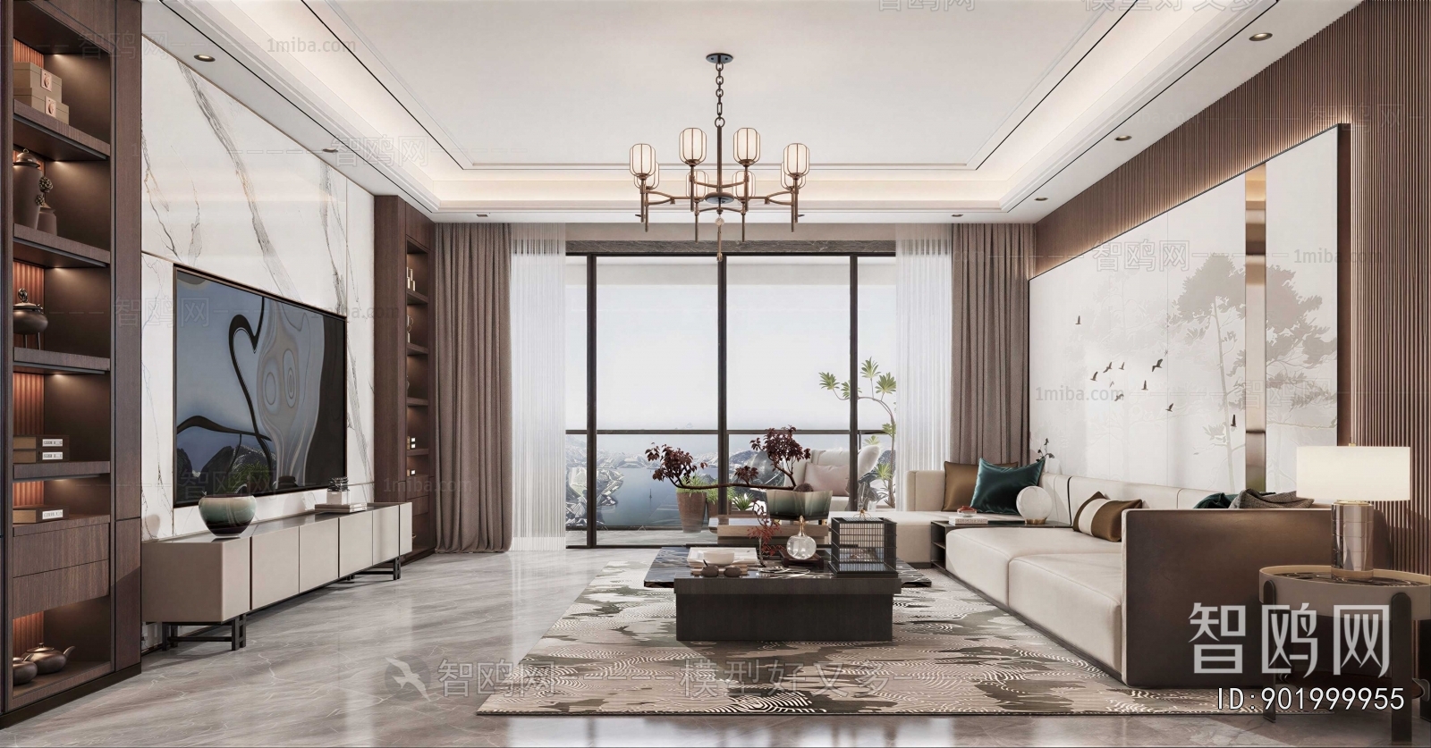 New Chinese Style A Living Room