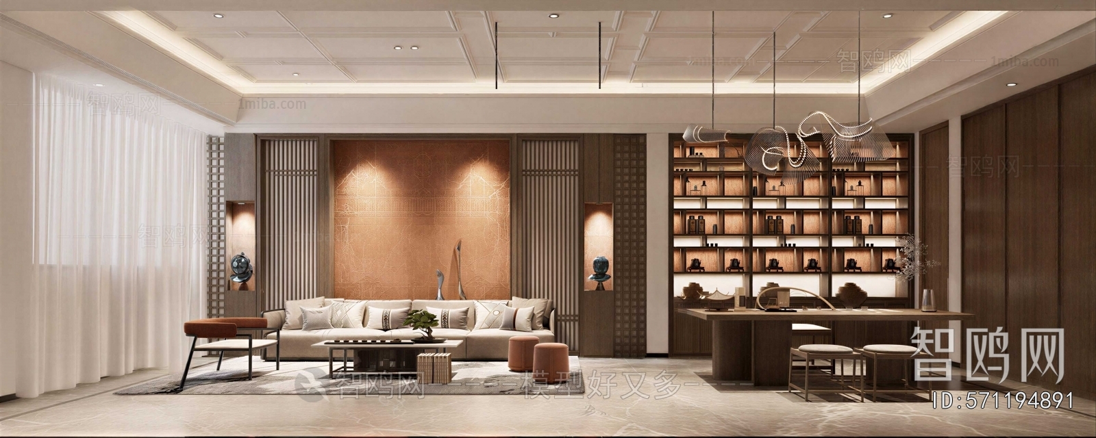 New Chinese Style A Living Room