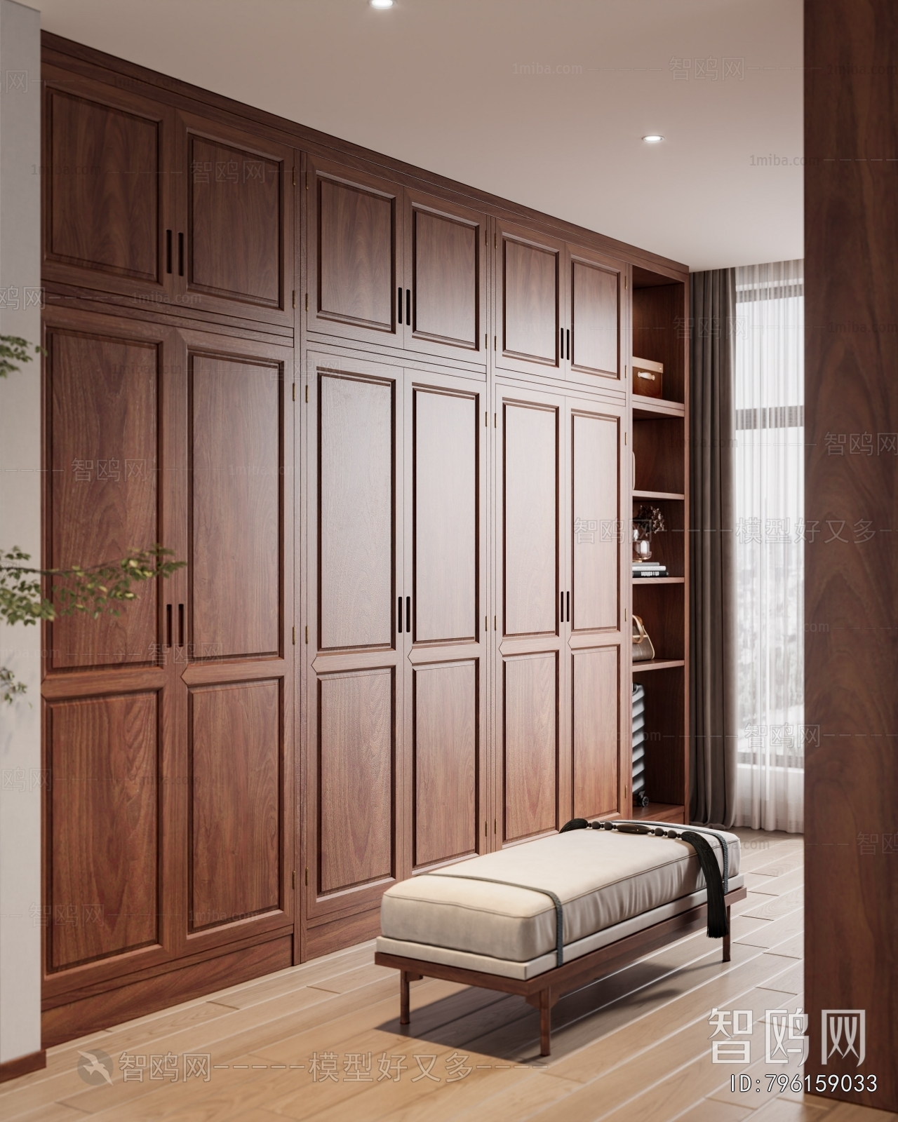 New Chinese Style Clothes Storage Area