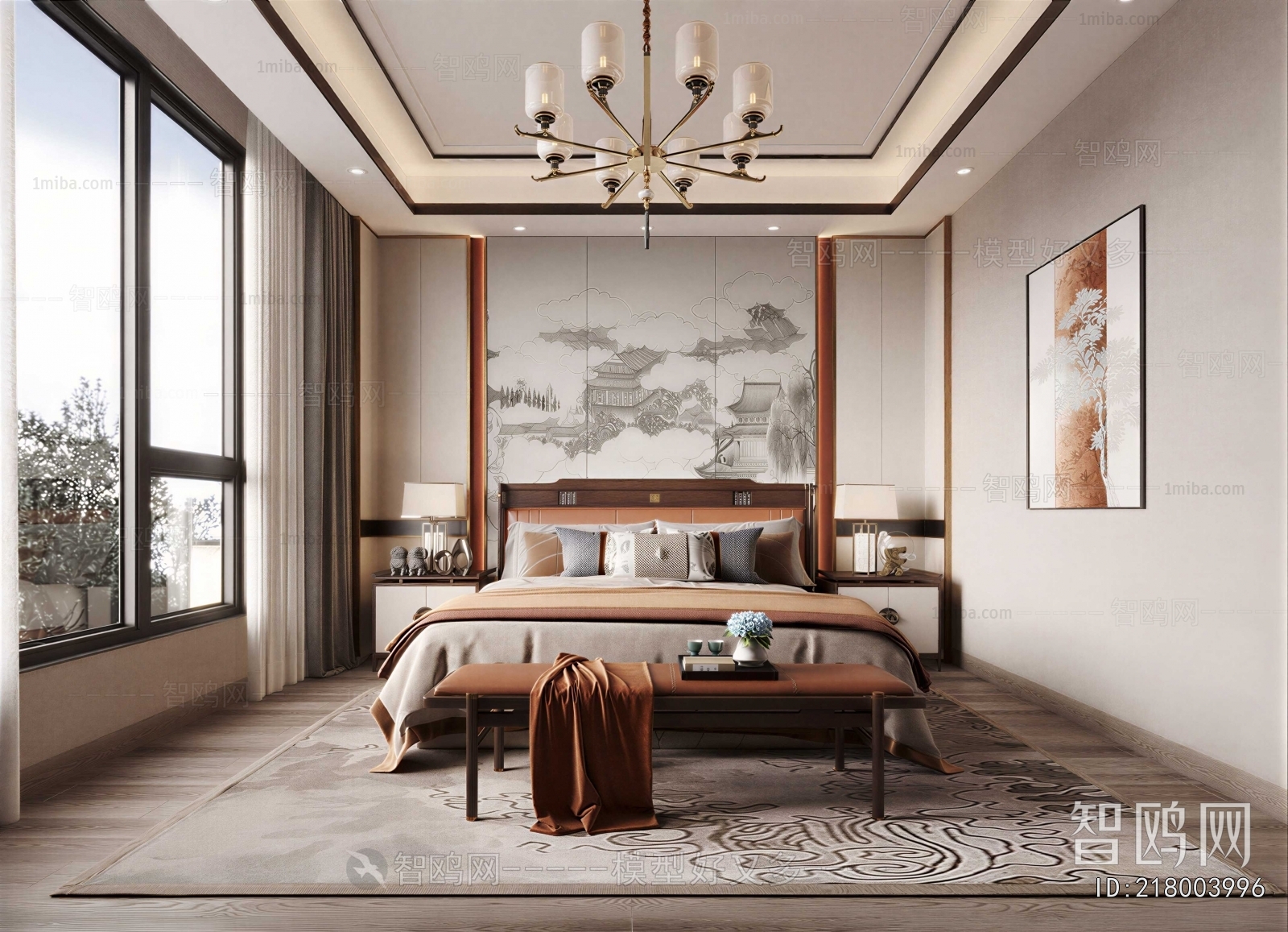 New Chinese Style Bedroom