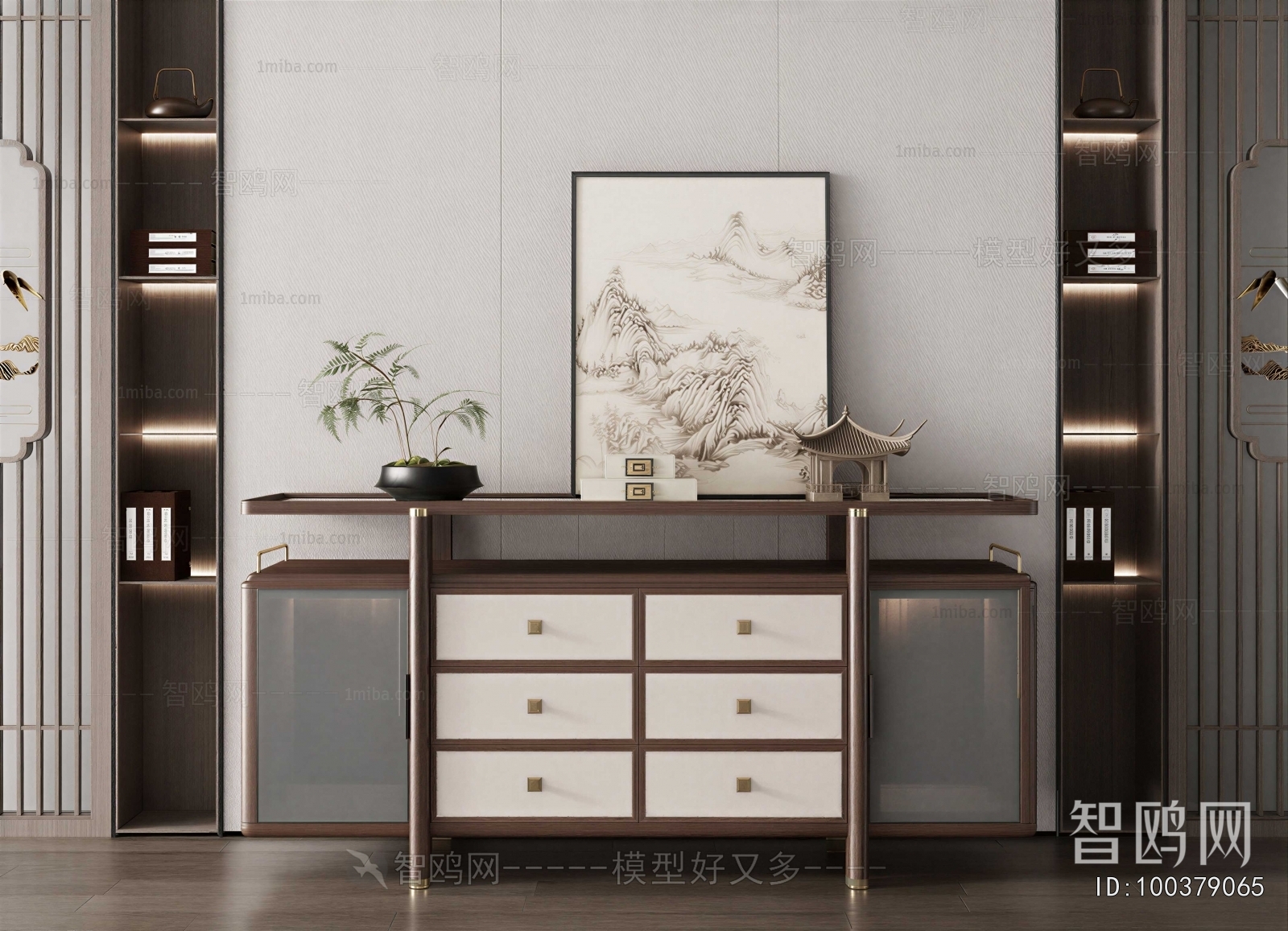New Chinese Style Entrance Cabinet