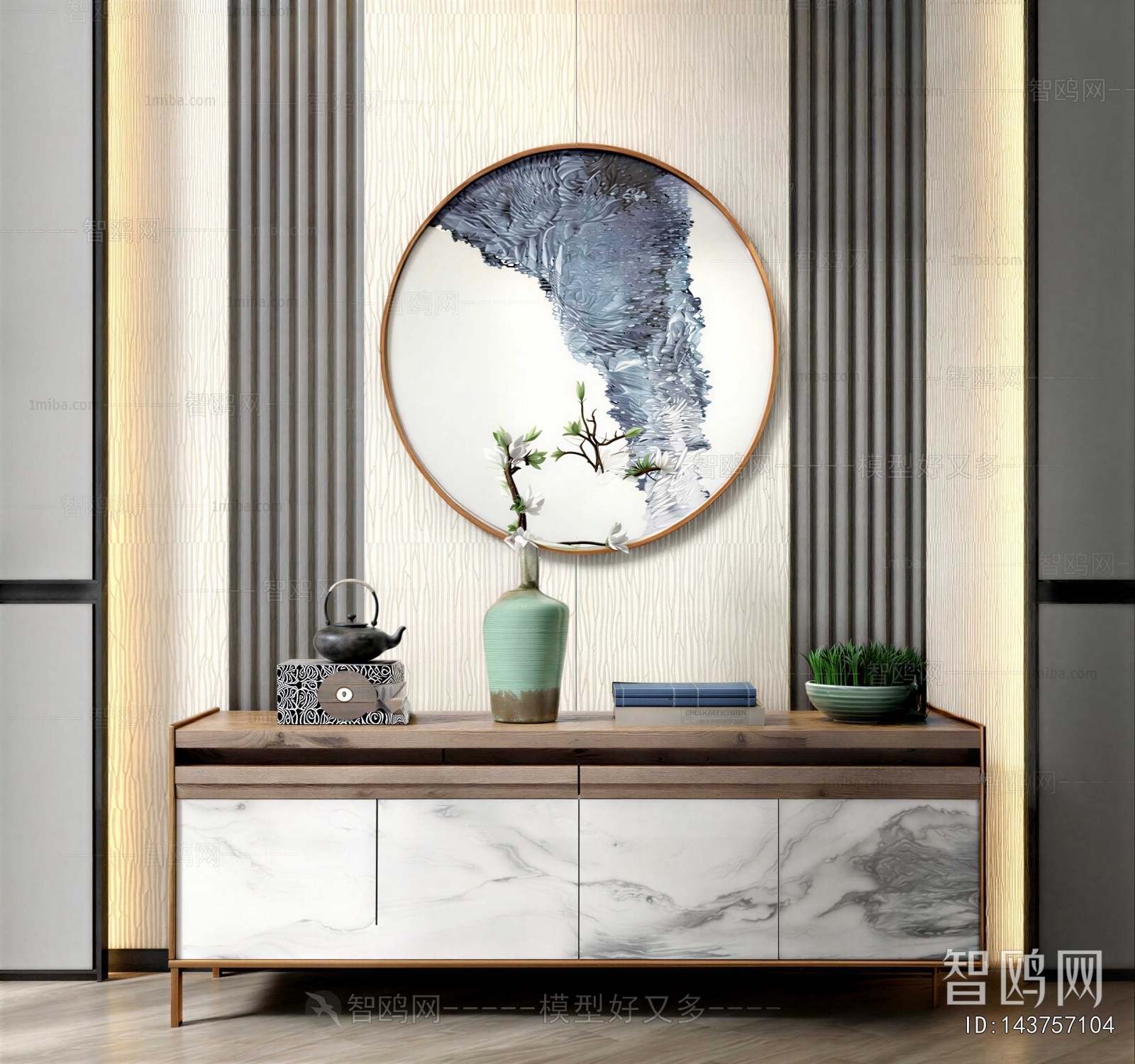 New Chinese Style Entrance Cabinet