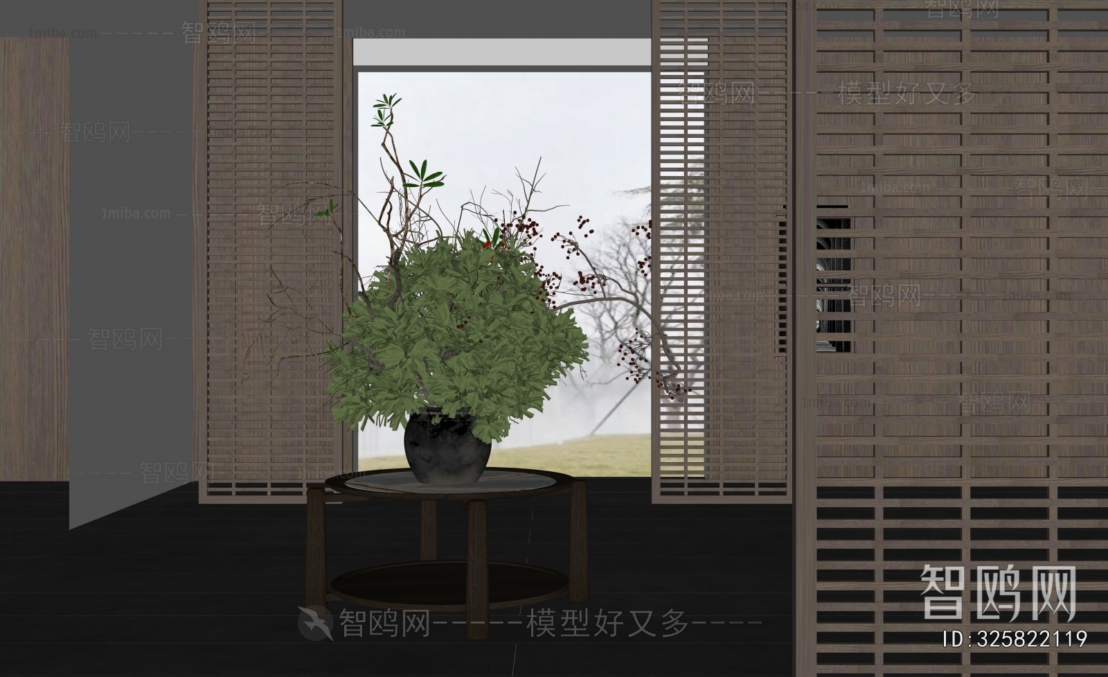 Modern Potted Green Plant