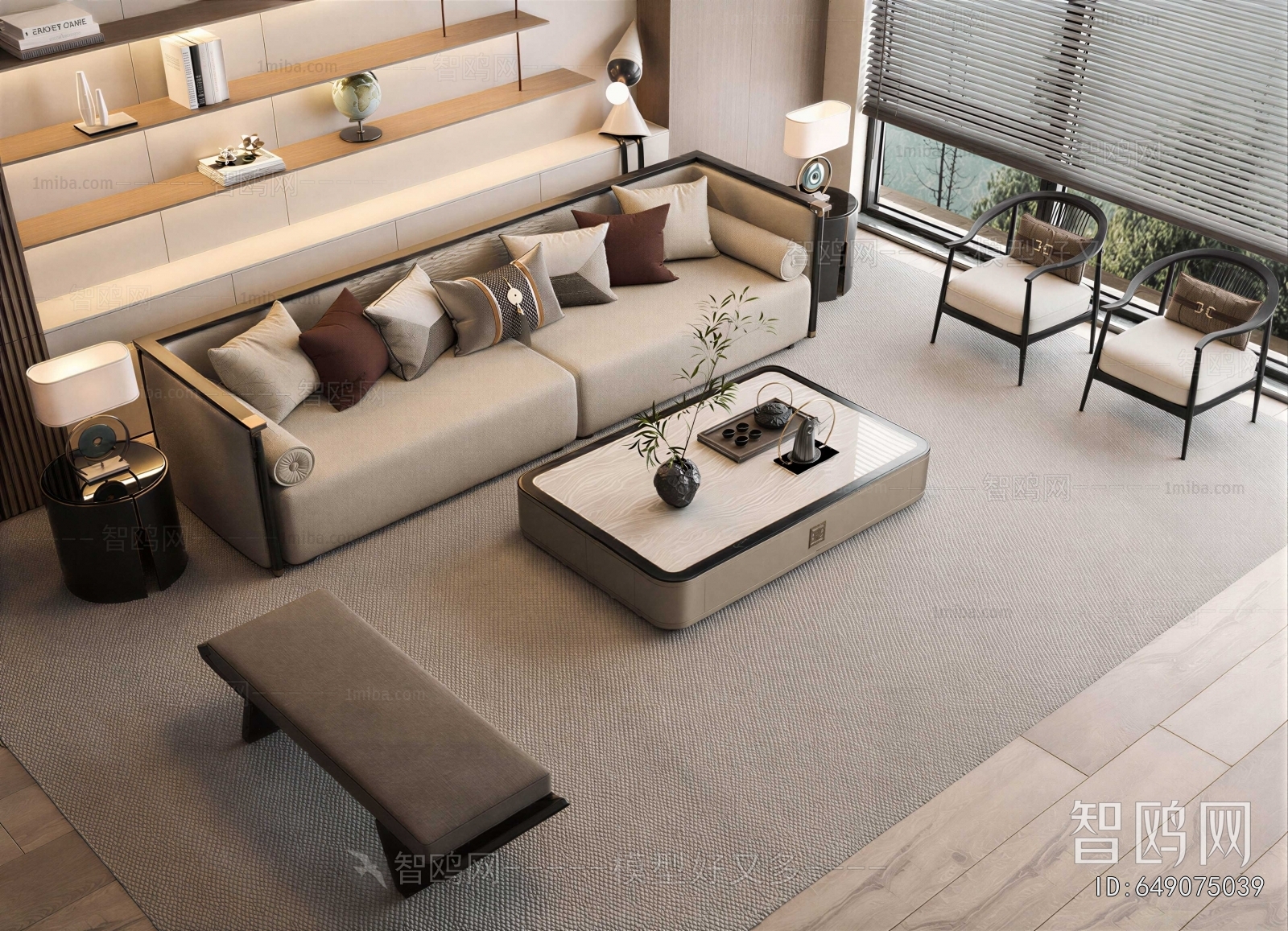 New Chinese Style Sofa Combination