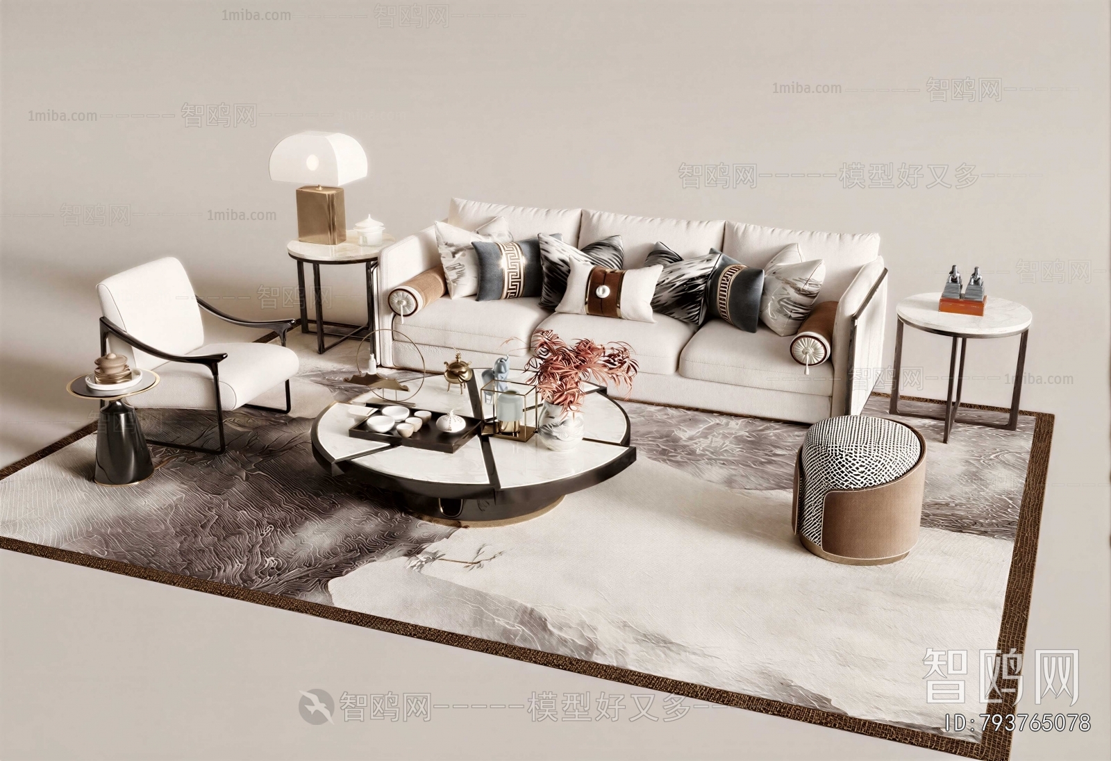 New Chinese Style Sofa Combination