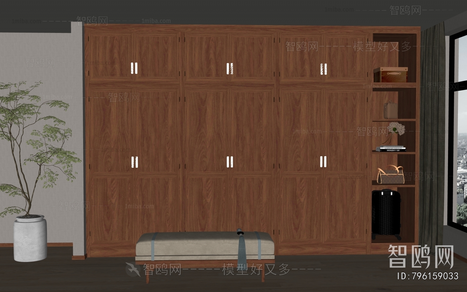 New Chinese Style Clothes Storage Area