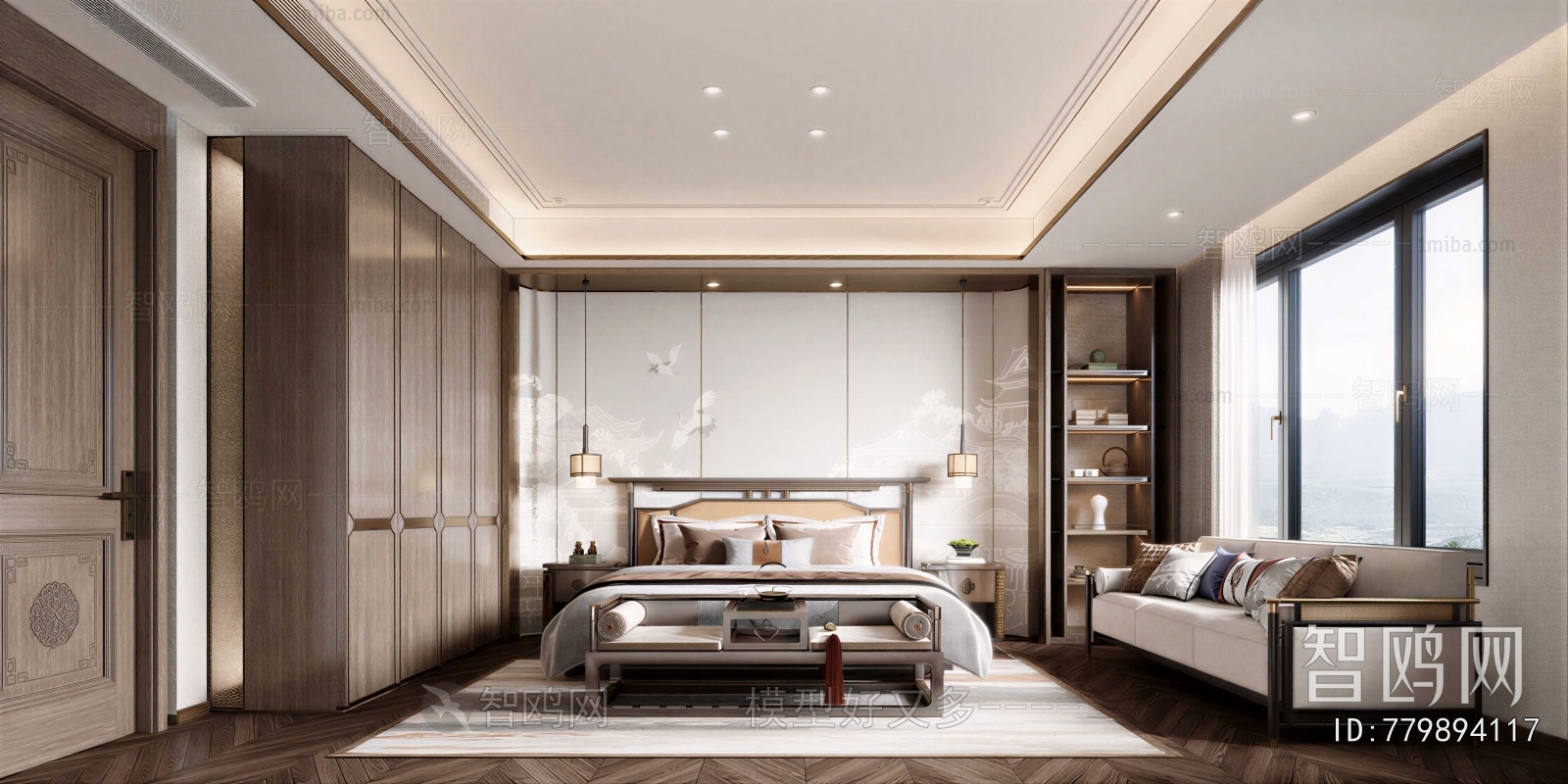 New Chinese Style Bedroom