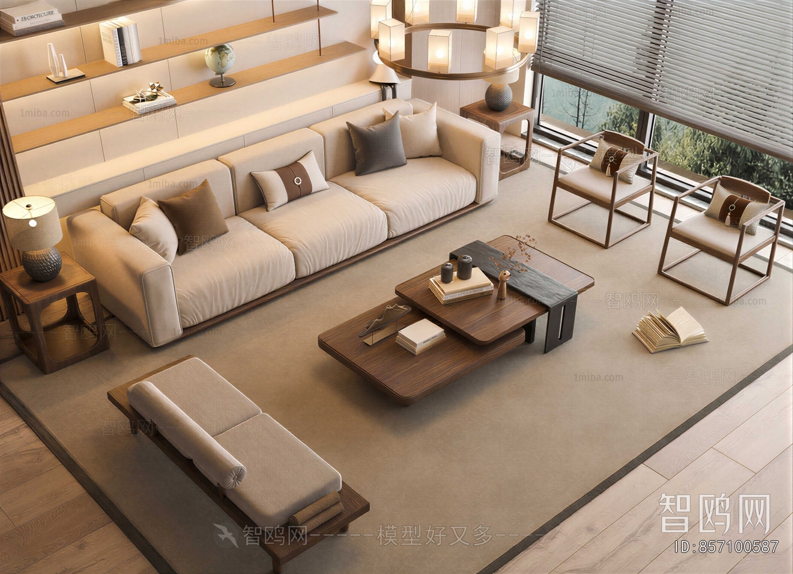 New Chinese Style Sofa Combination