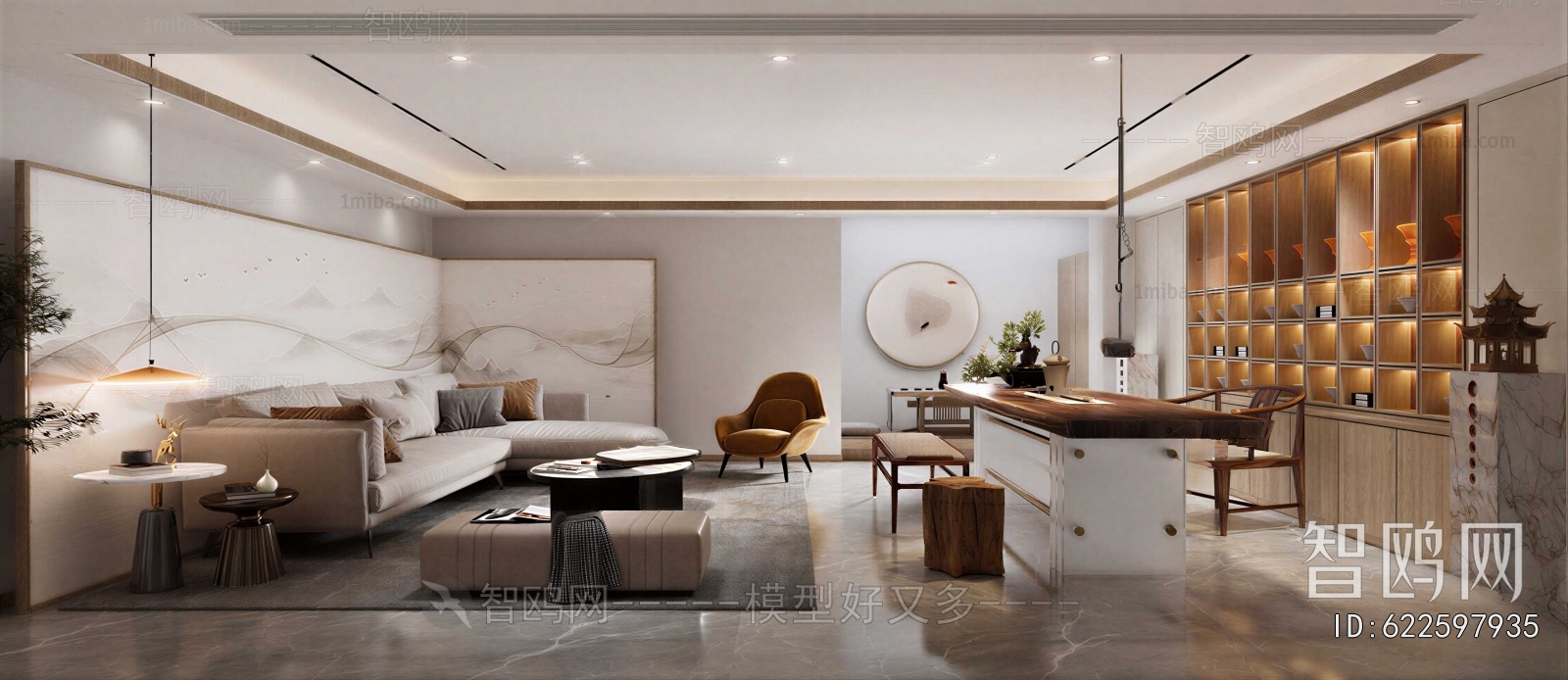 New Chinese Style A Living Room