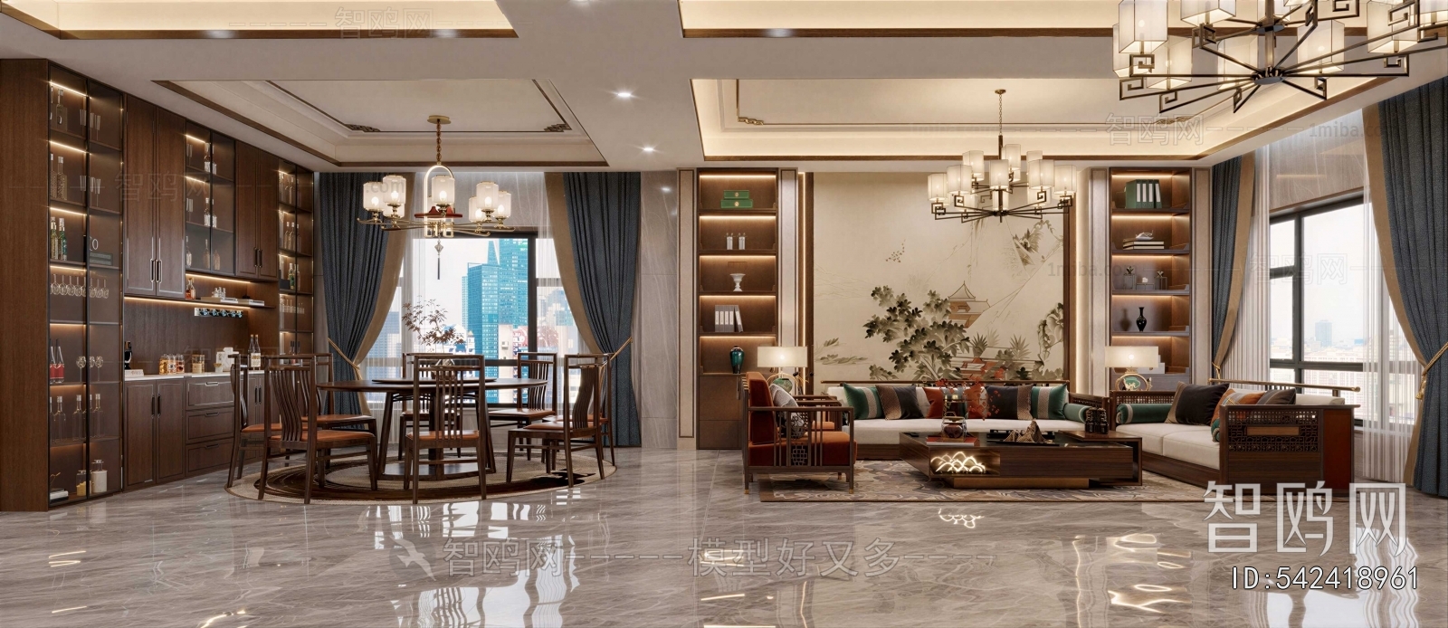 New Chinese Style A Living Room