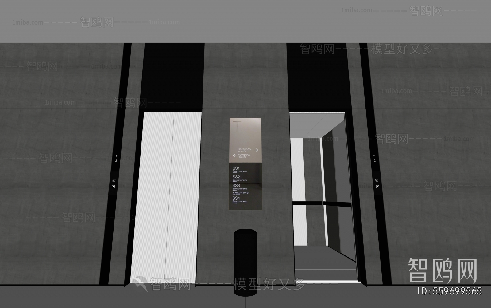 Modern Office Elevator Hall