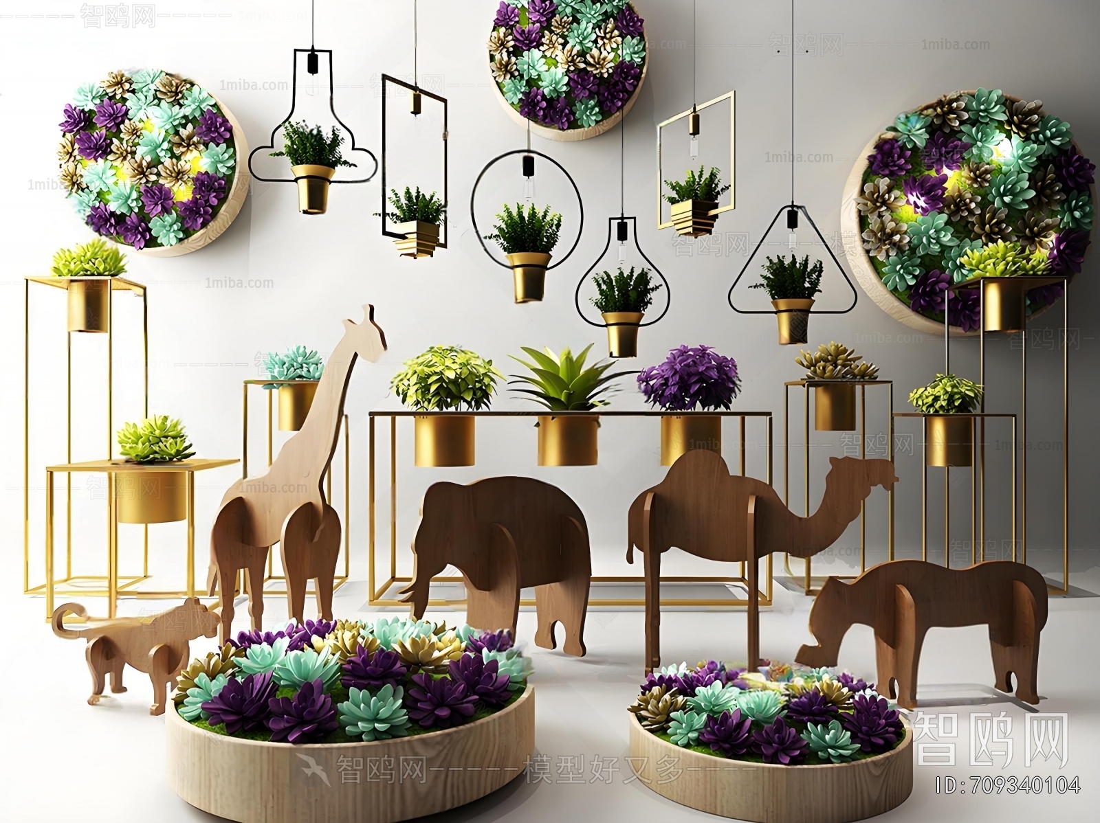 Modern Potted Green Plant