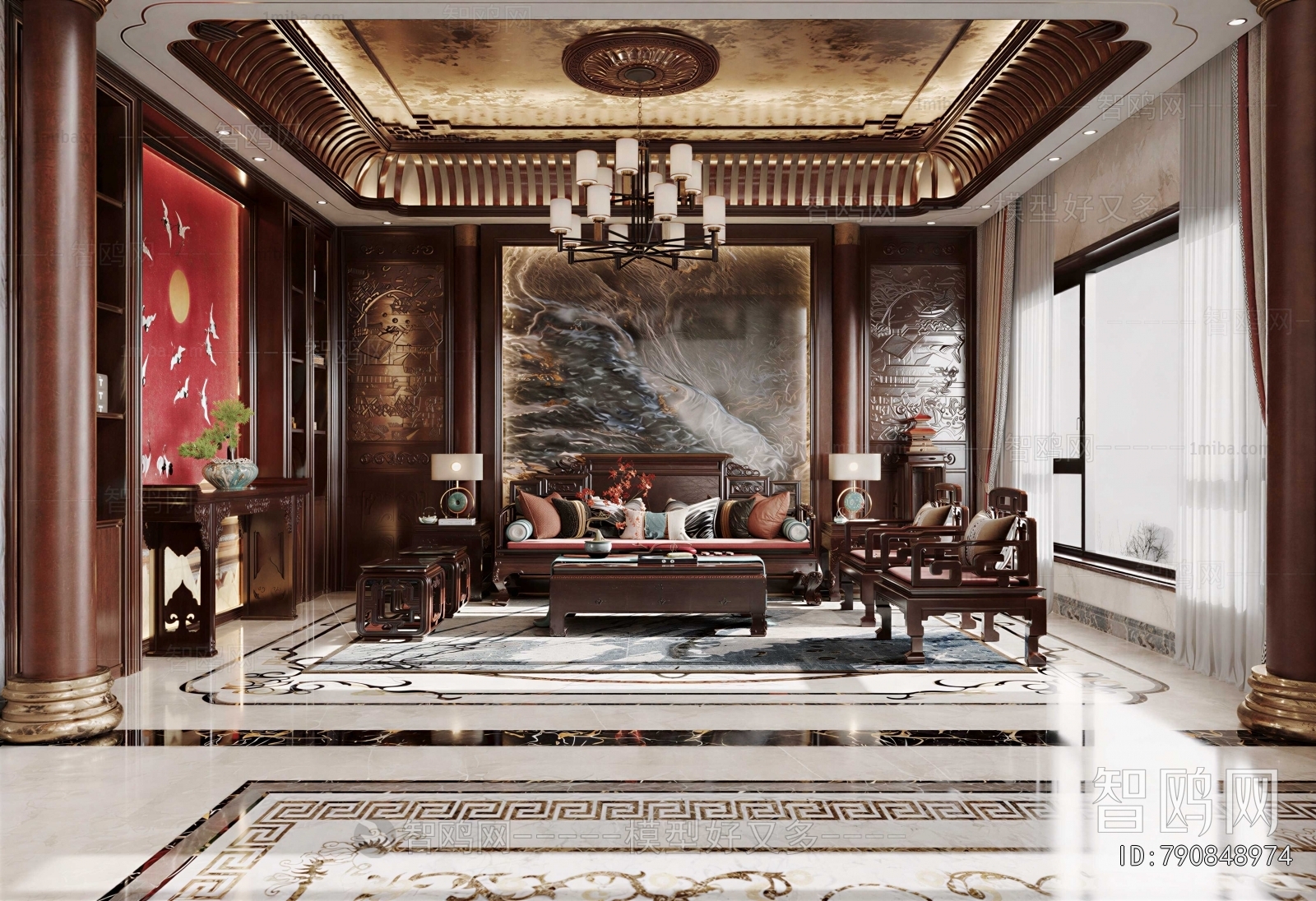 New Chinese Style A Living Room