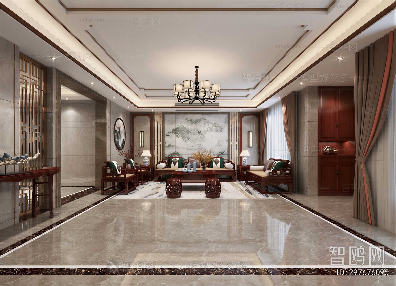 New Chinese Style A Living Room