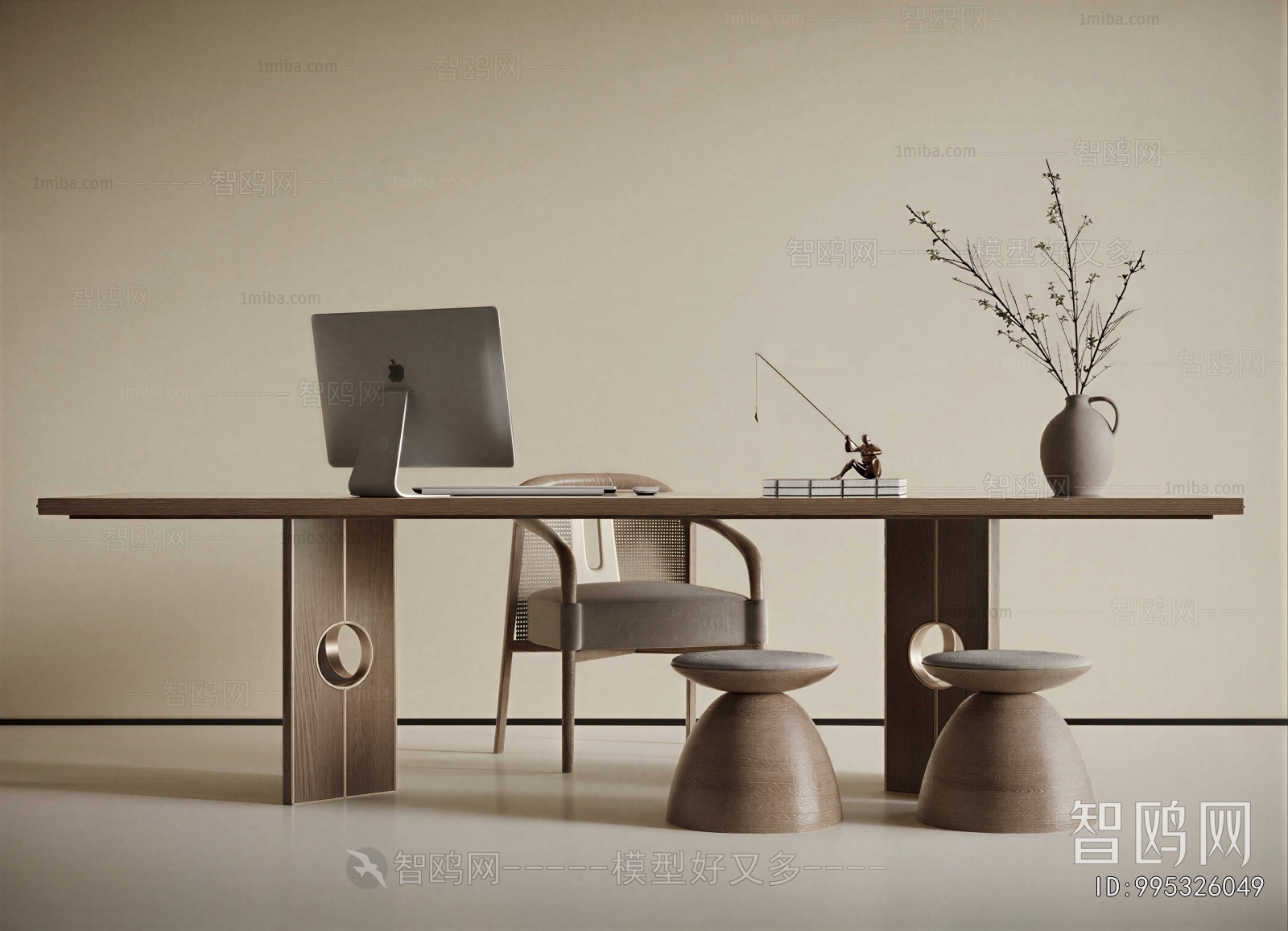 New Chinese Style Computer Desk And Chair