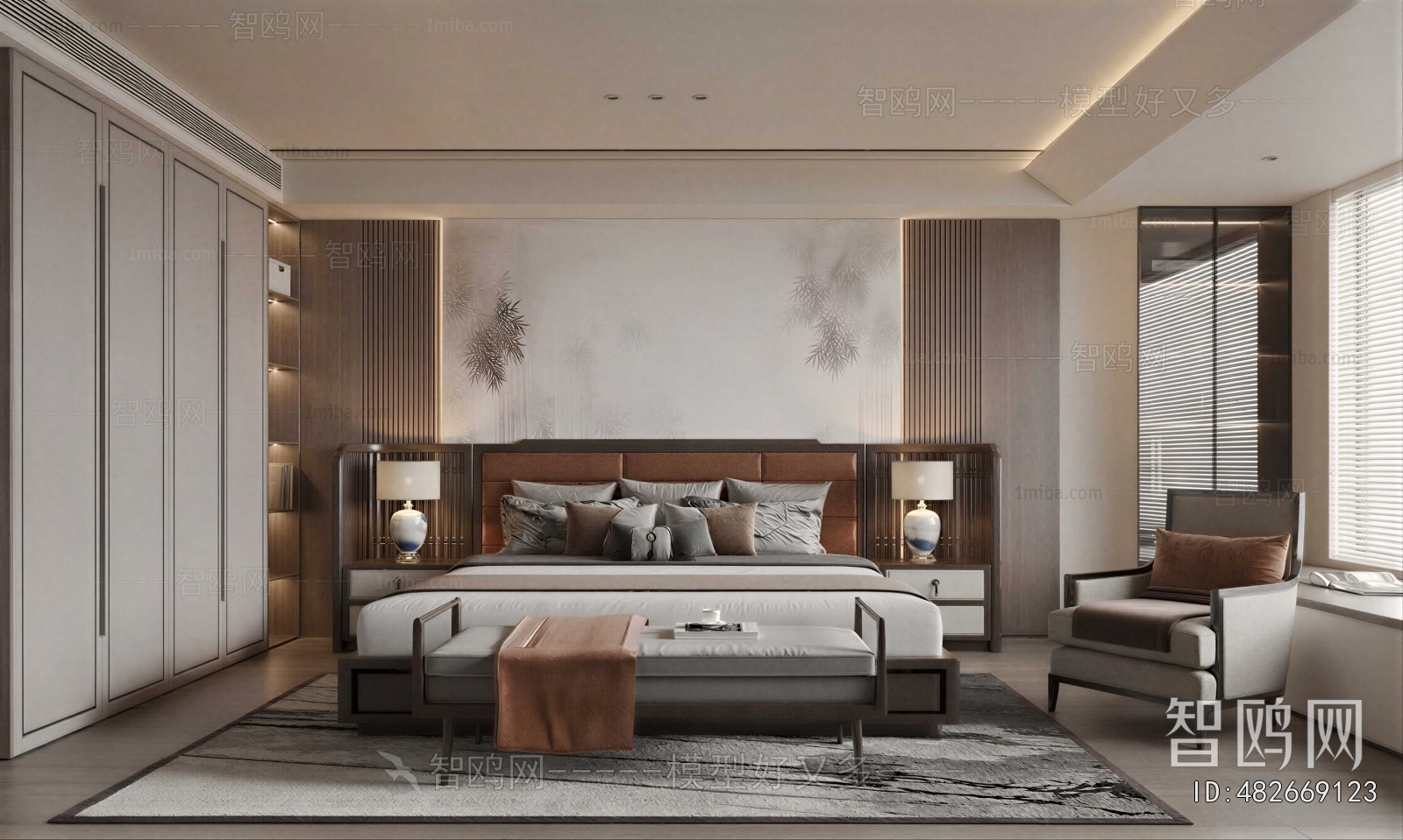 New Chinese Style Bedroom