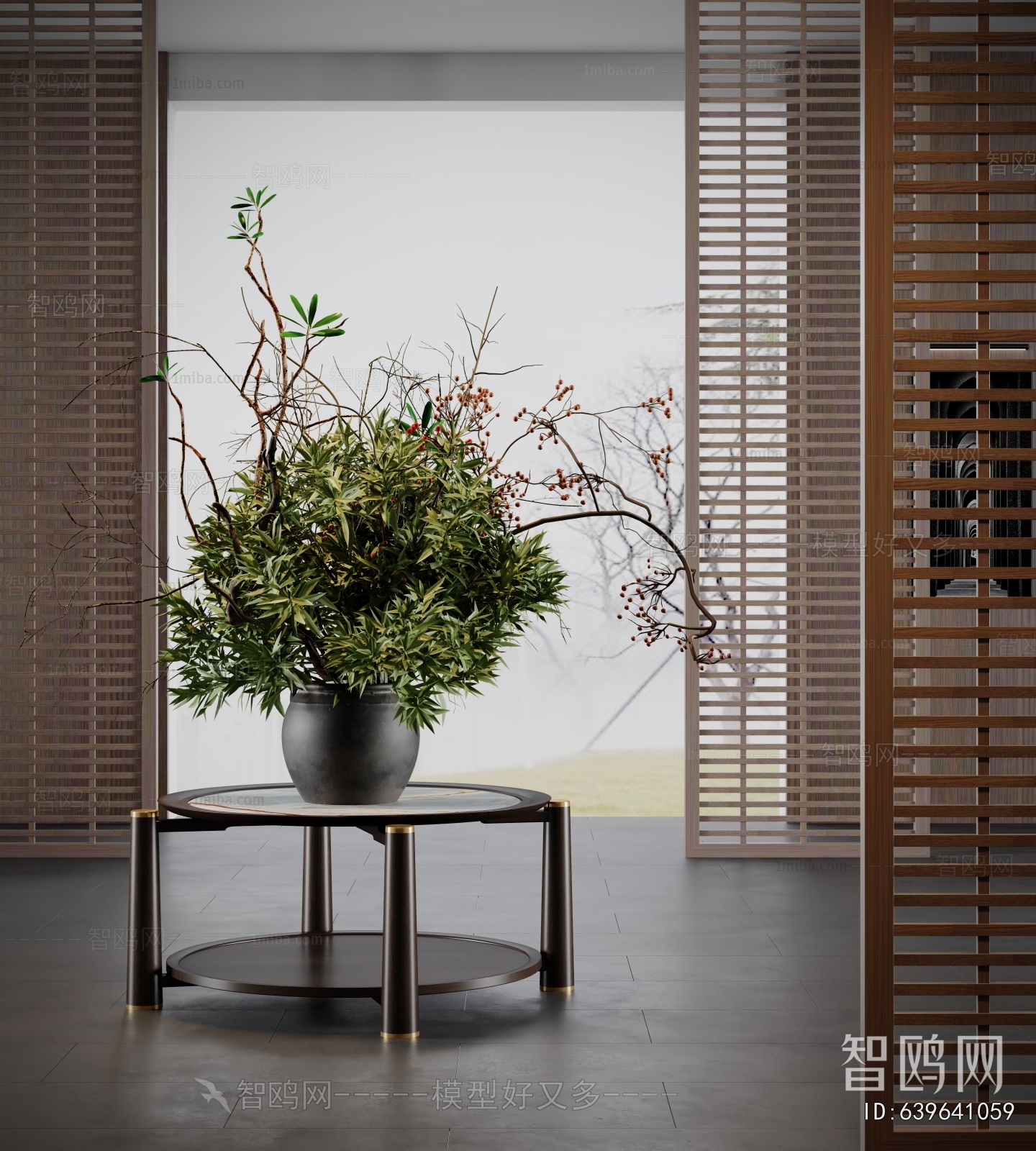 Modern Potted Green Plant