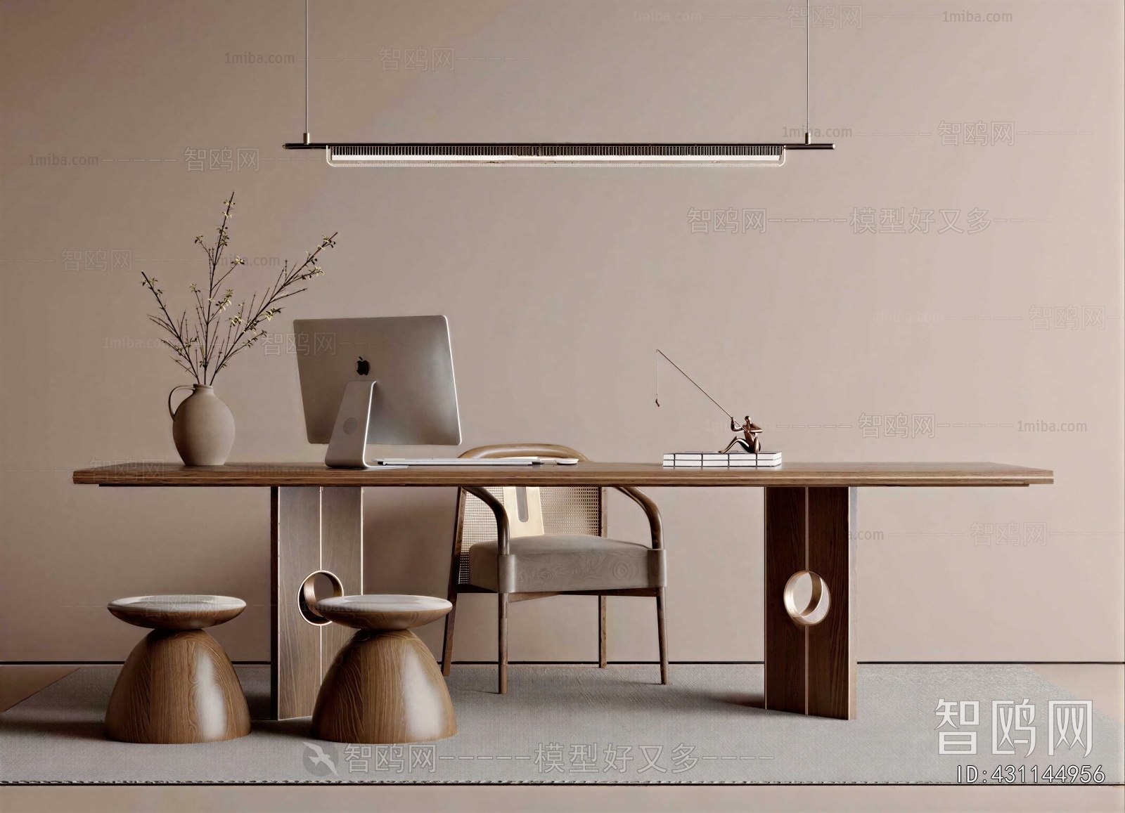 New Chinese Style Computer Desk And Chair