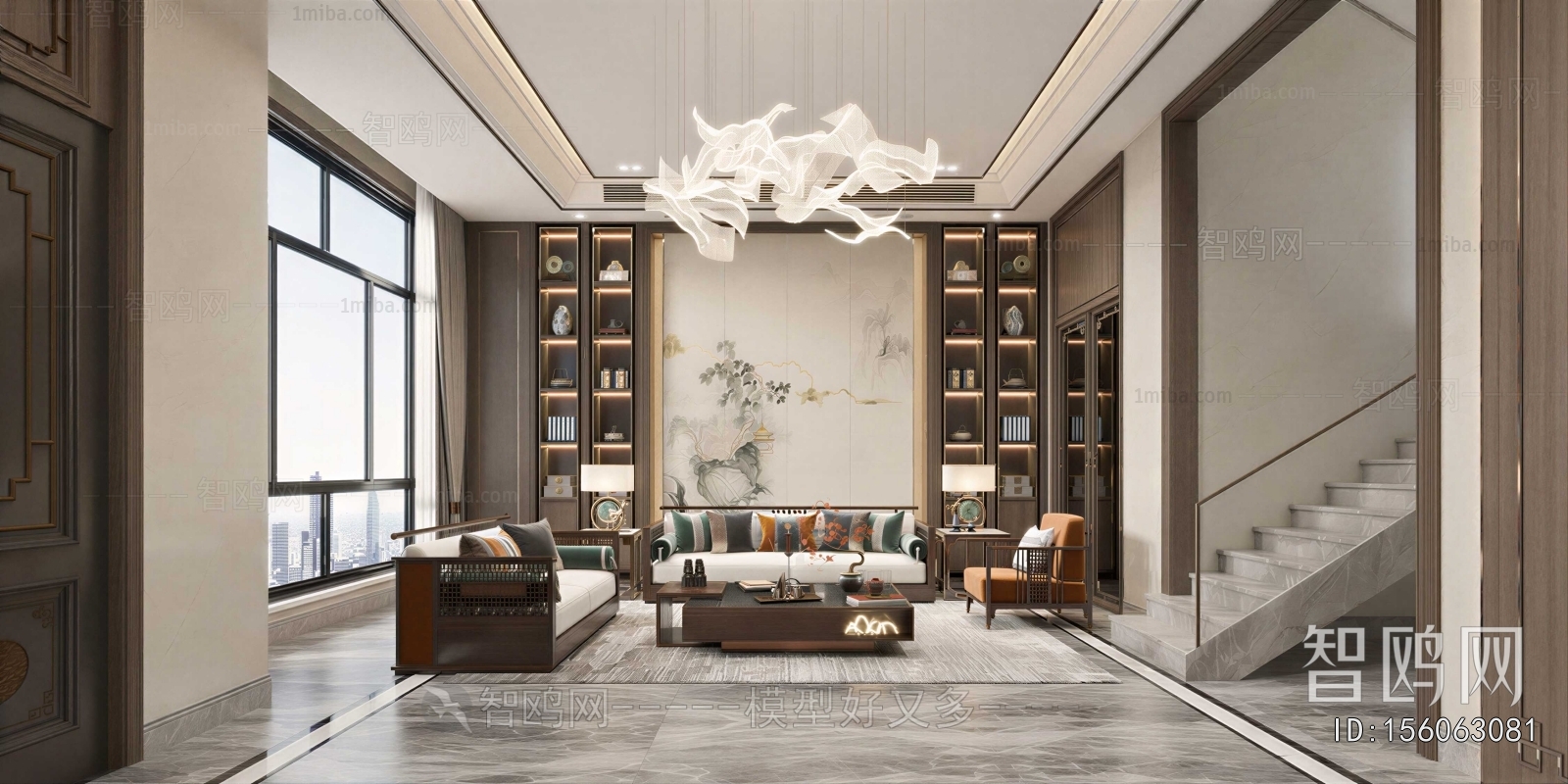 New Chinese Style A Living Room