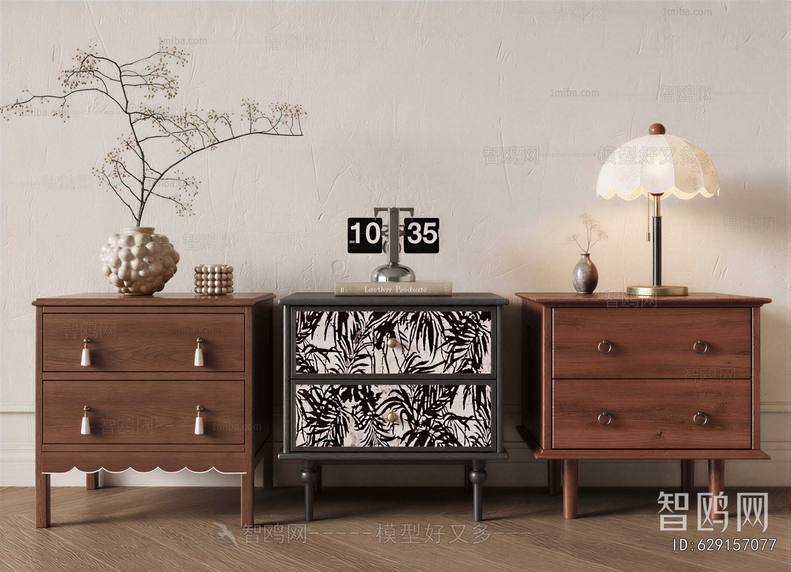 French Style Bedside Cupboard