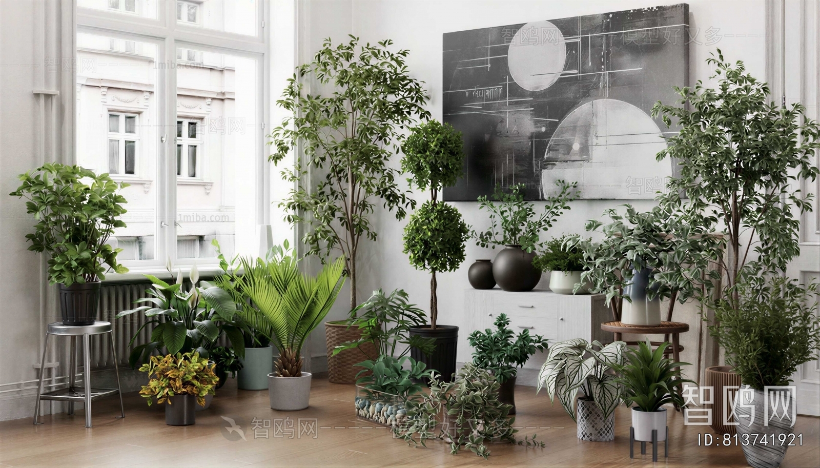 Modern Ground Green Plant Potted Plants