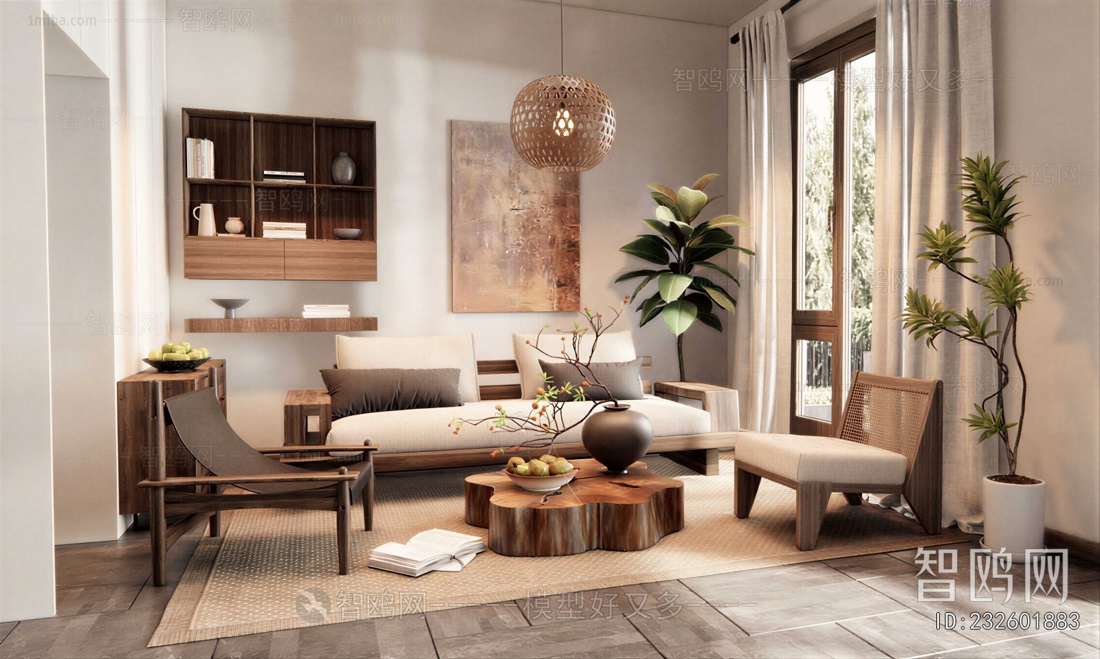 Wabi-sabi Style A Living Room